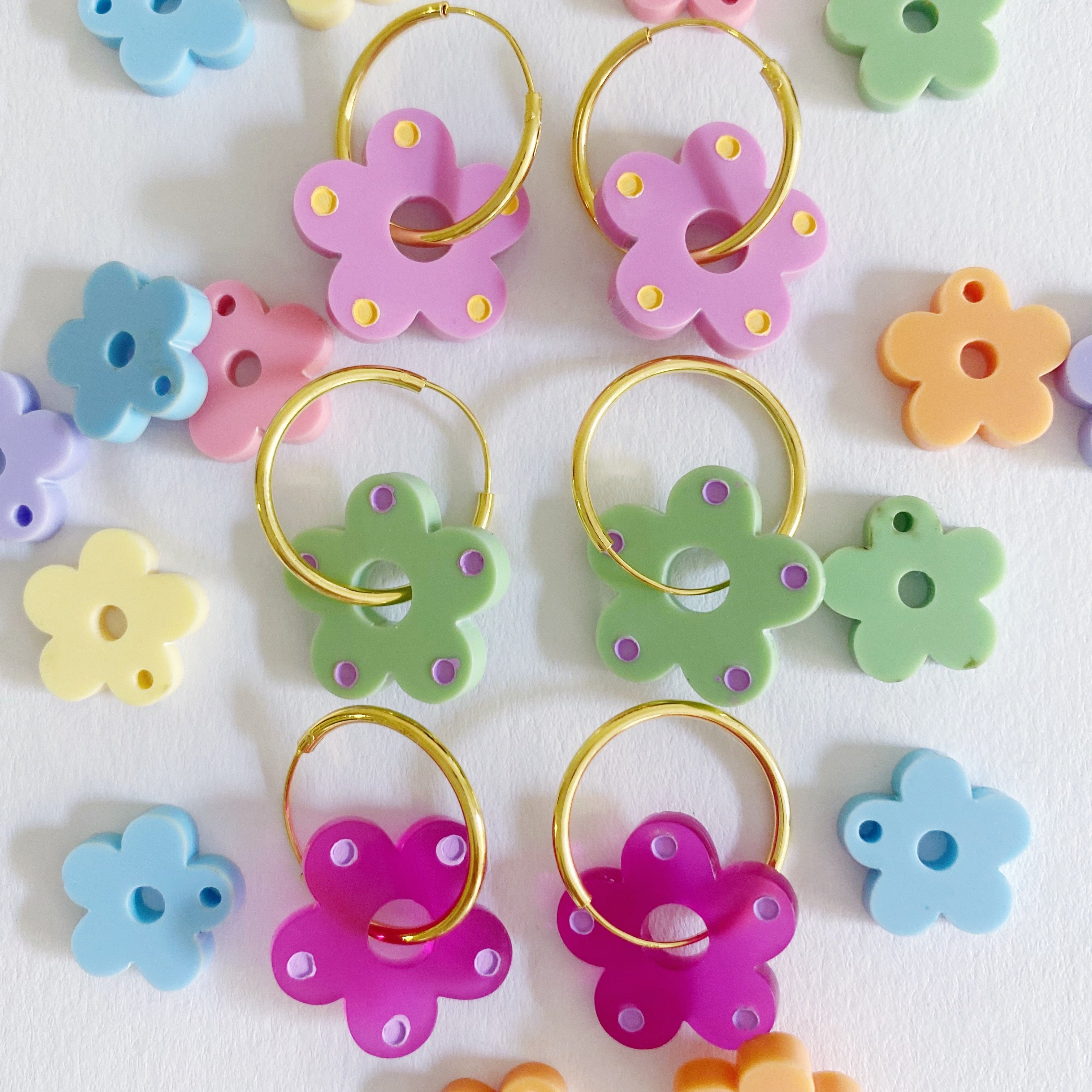 Pendientes flor mediano